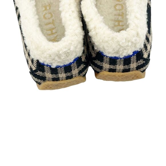 ROTHY'S Merino Wool Blend Slip-on Black Plaid Moccasin Slippers Size 8 NWOB - Picture 8 of 11